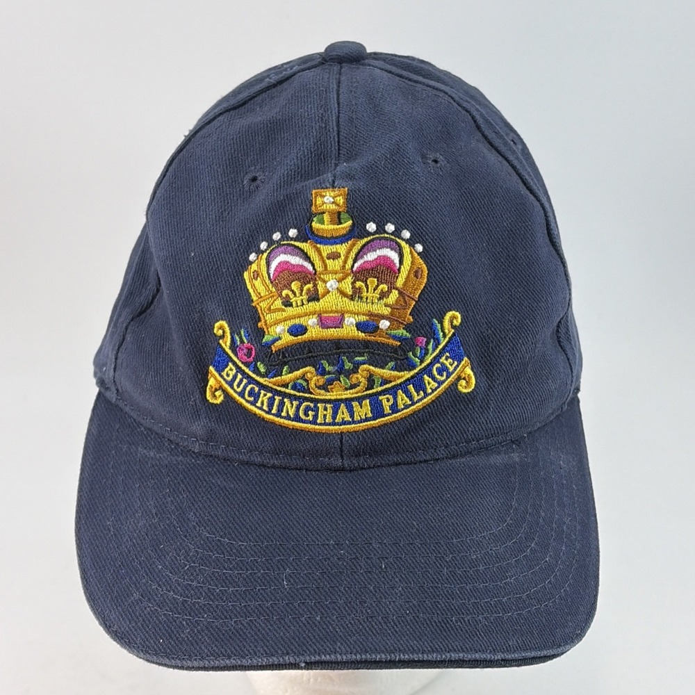 Vintage Buckingham Palace Hat Cap Strap One Size Blue Embroidered Adjustable